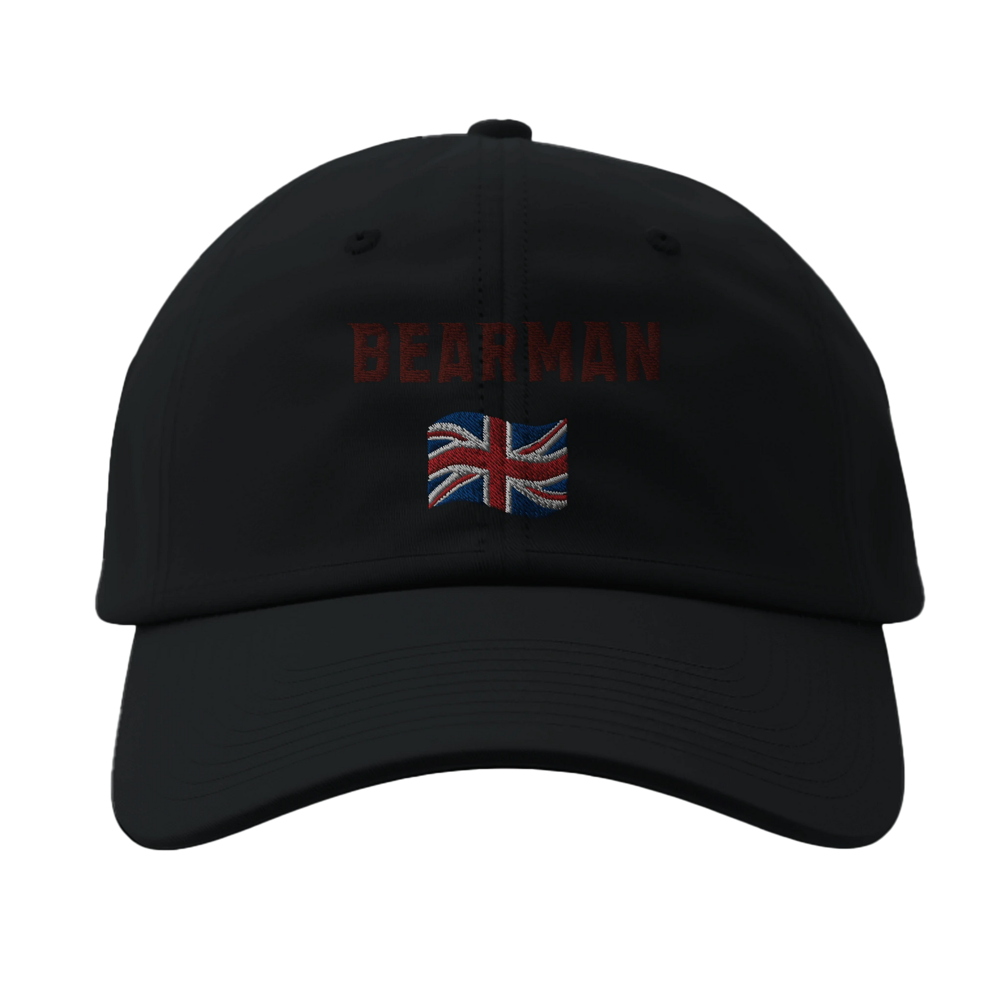 f111 merch black color baseball-cap with bearman branding.