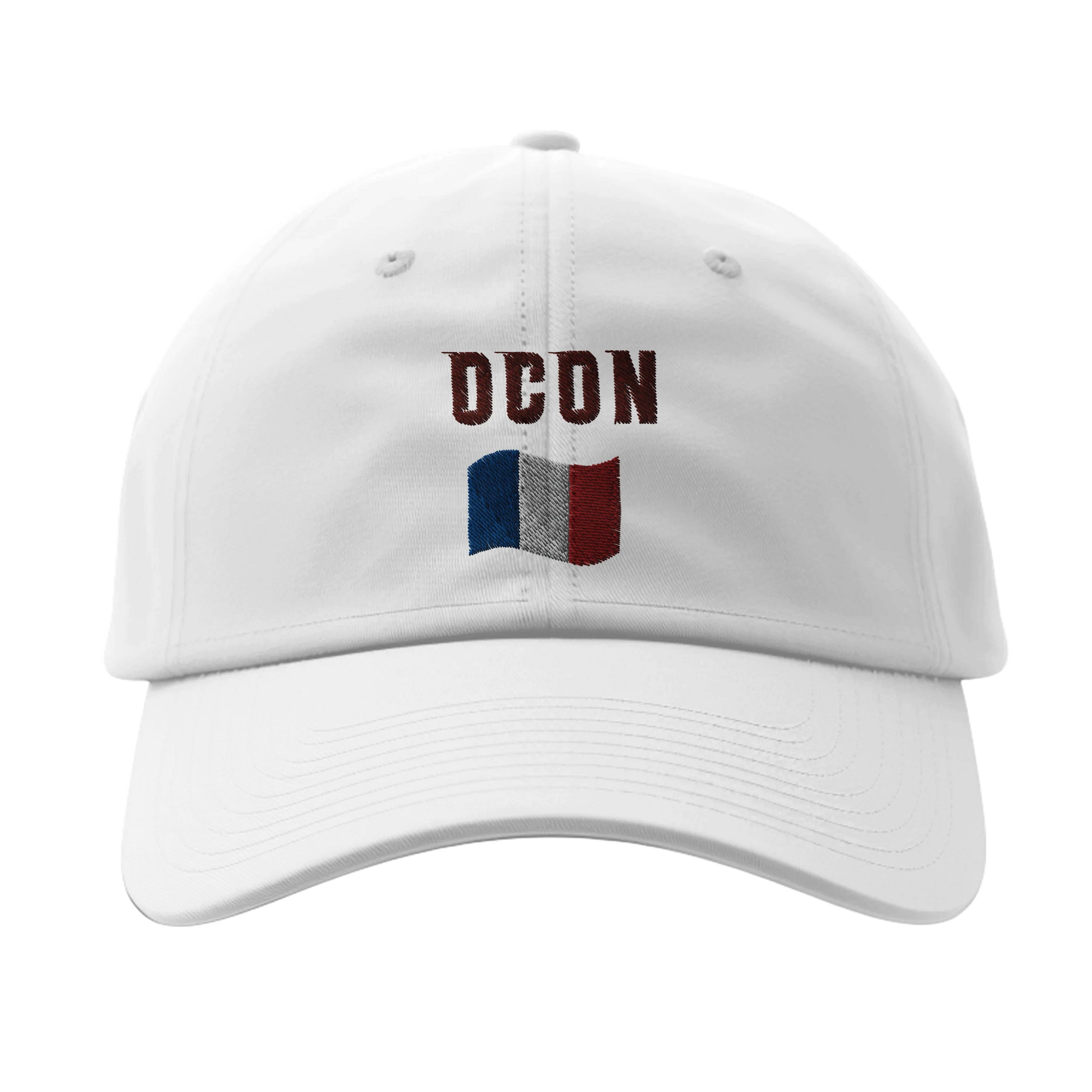 f111 merch white color baseball-cap with ocon branding.