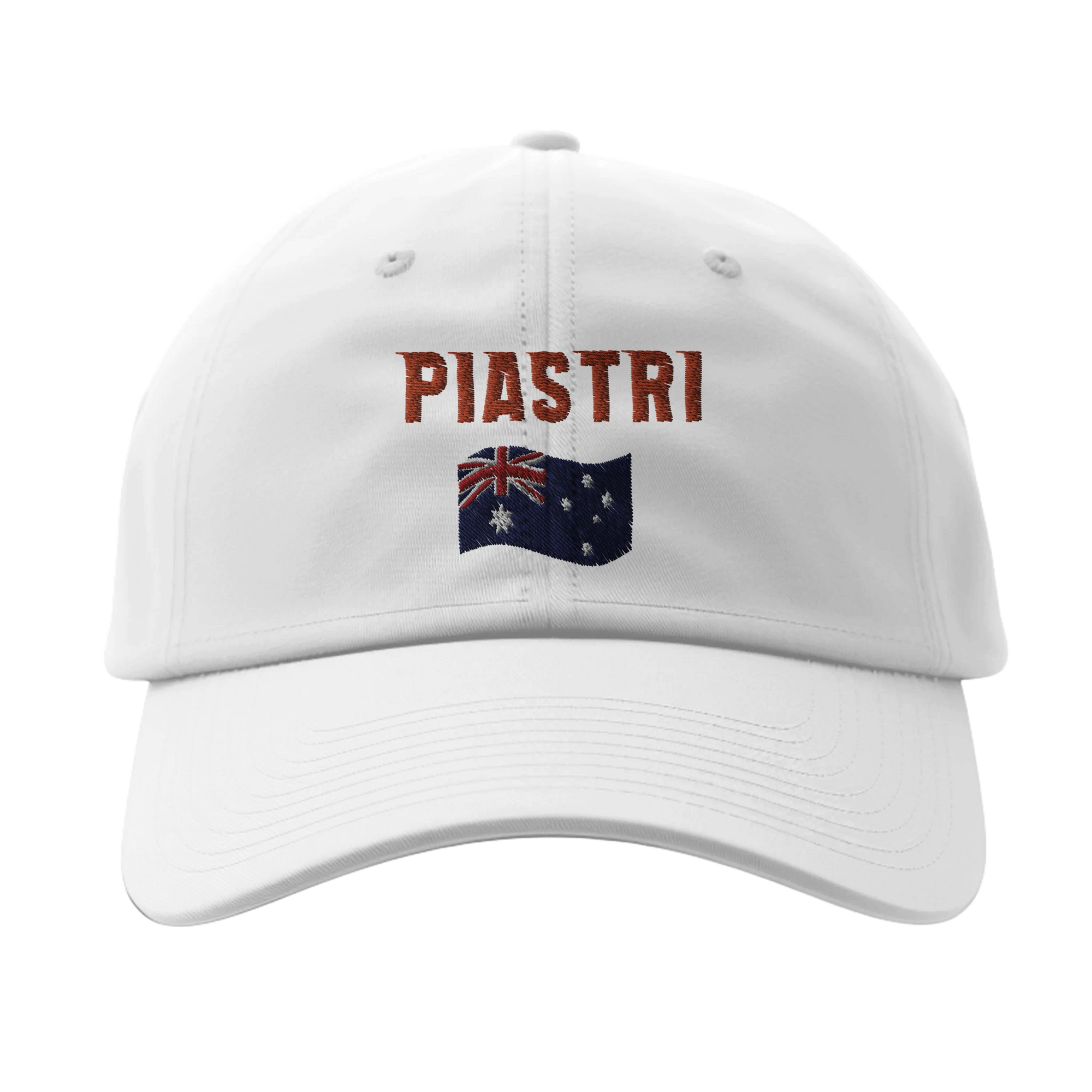f111 merch white color baseball-cap with piastri branding.