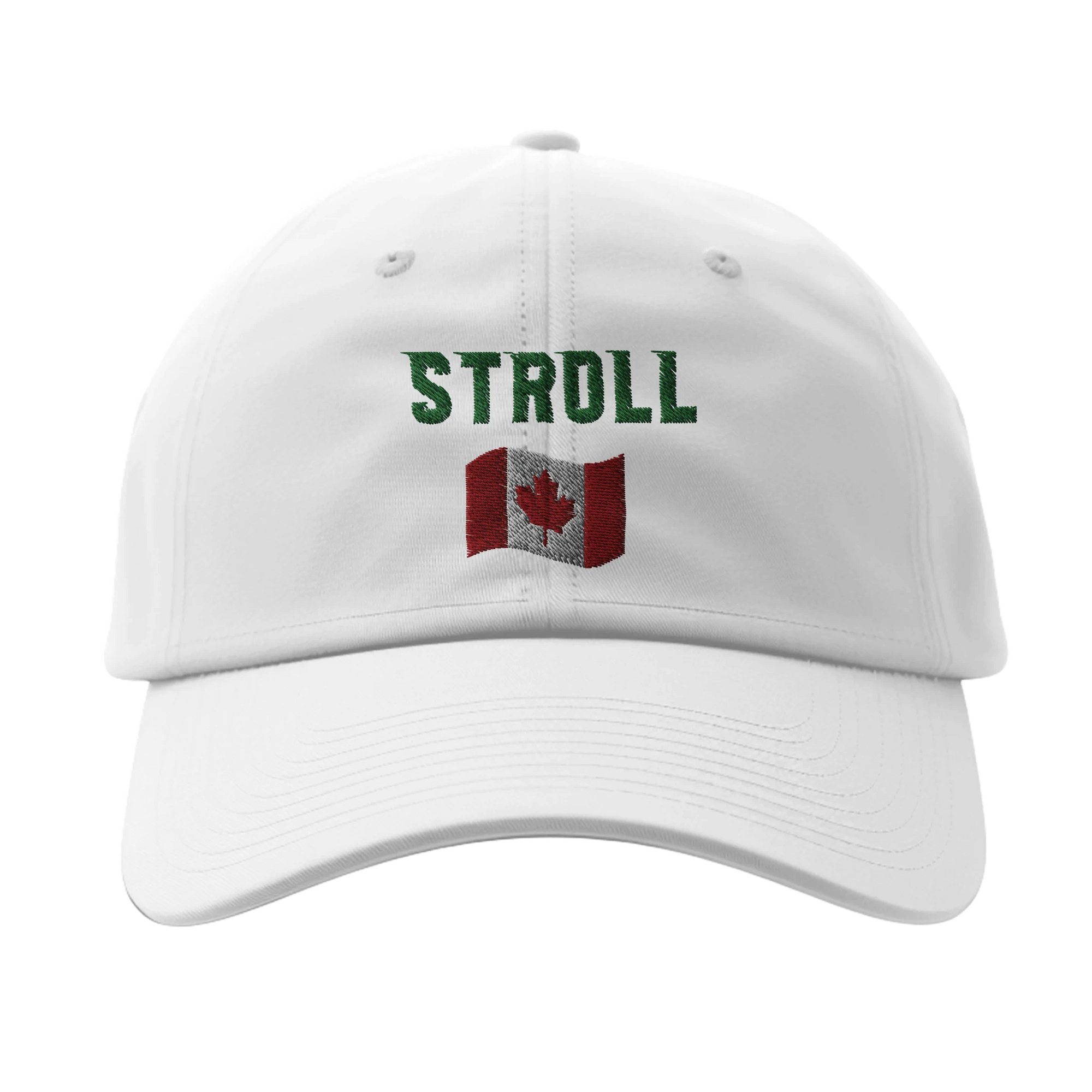 f111 merch white color baseball-cap with stroll branding.