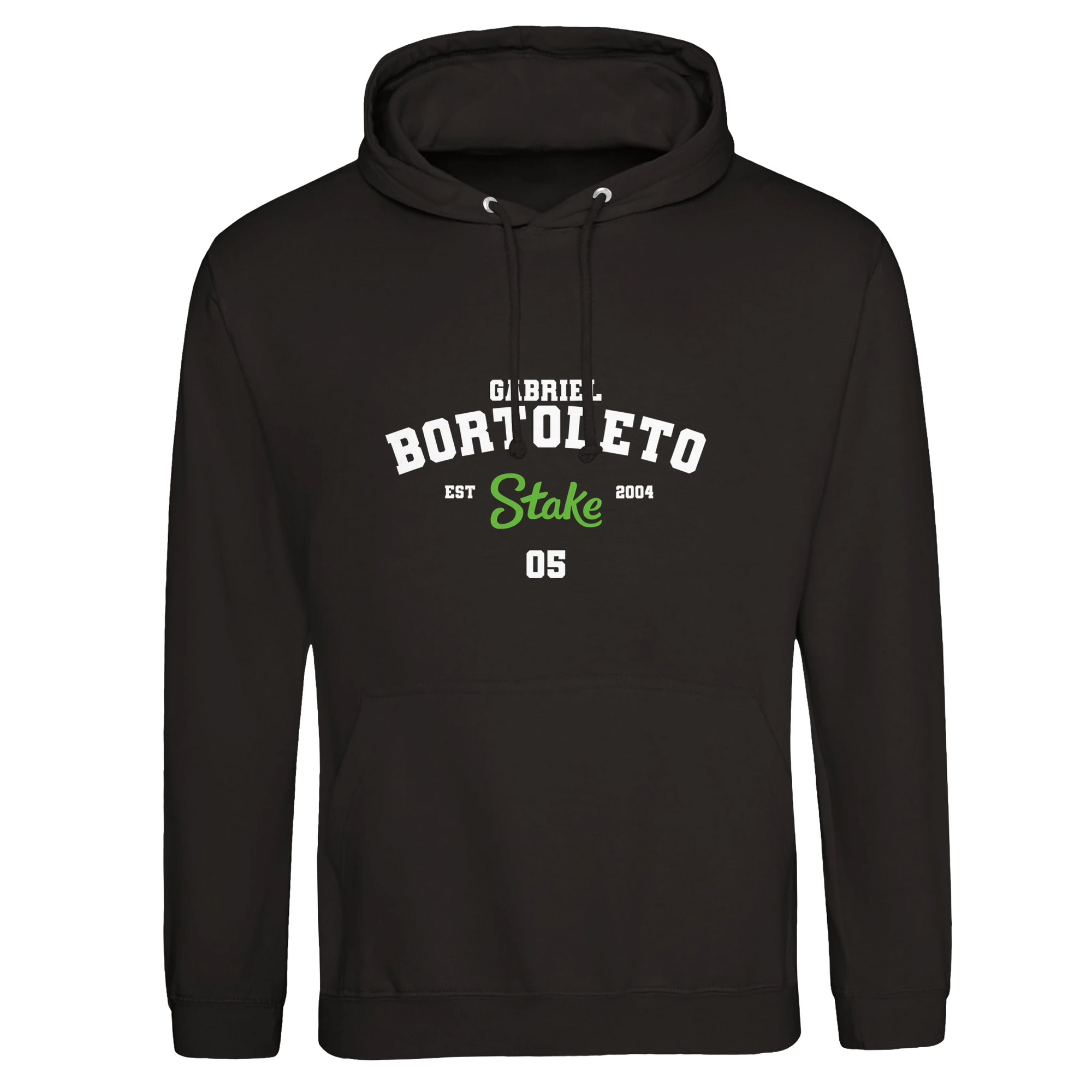 f111 merch deep-black color hoodie with bortoleto branding.