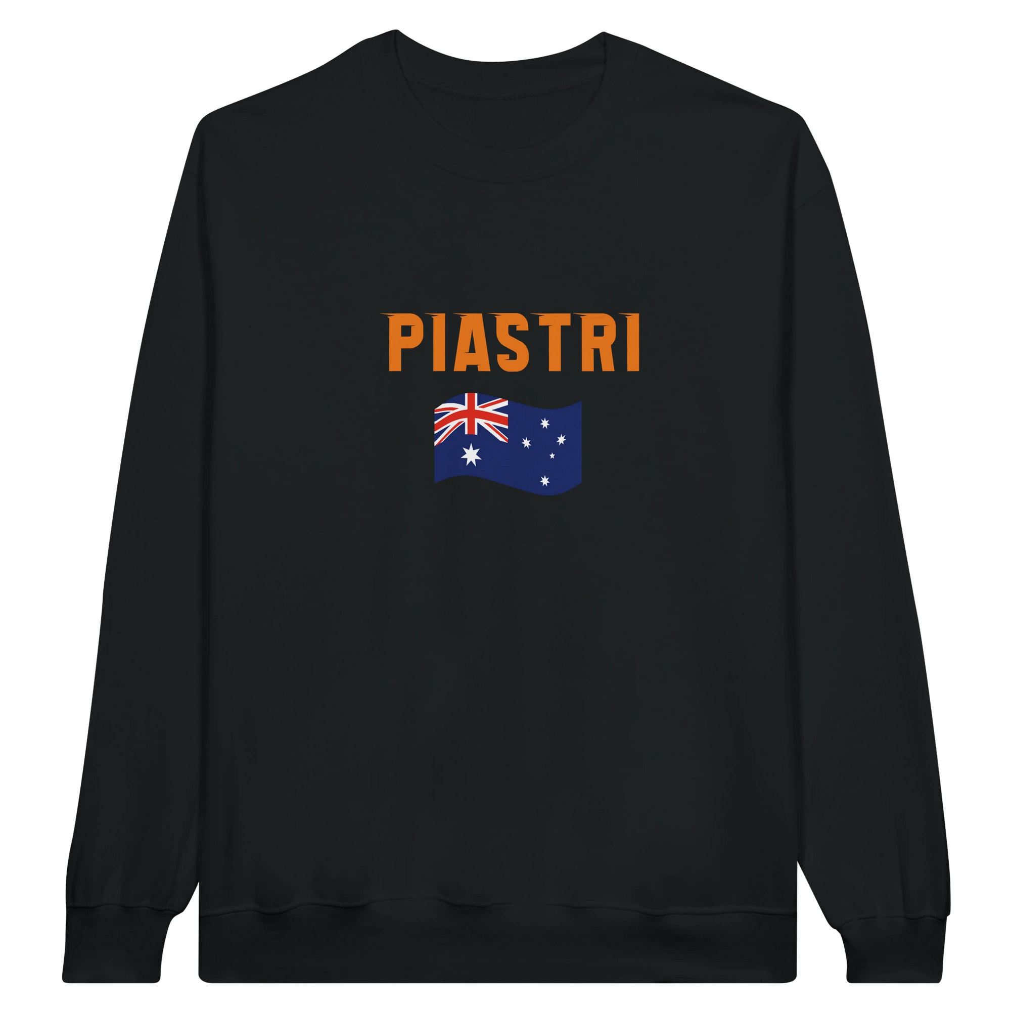 f111 merch black color sweatshirt with oscar-piastri branding.