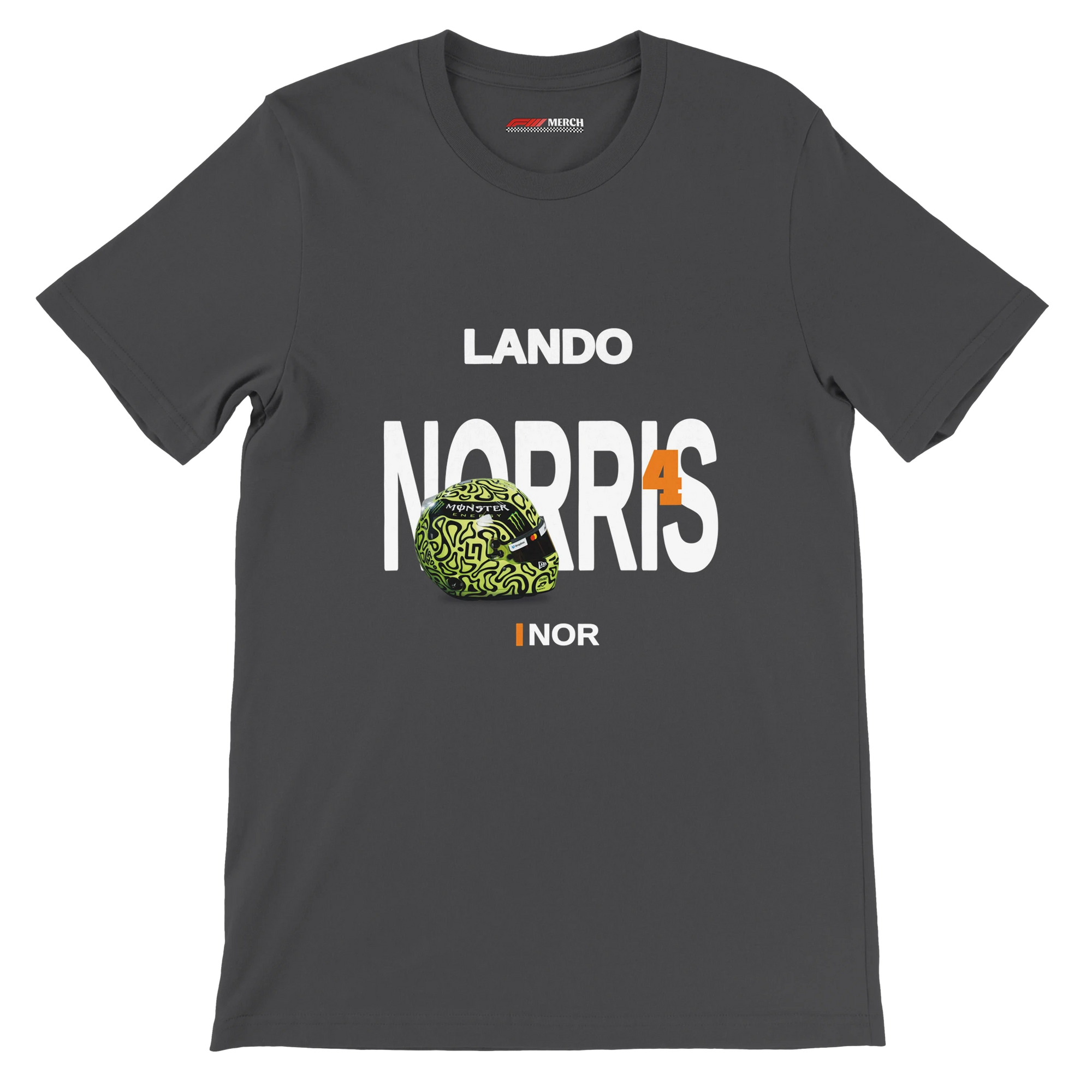 f111 merch dark-grey color t-shirt with norris branding.
