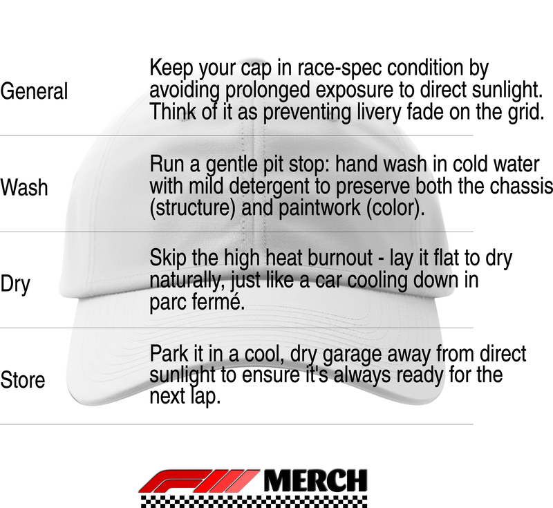 Care Instructions for Franco Colapinto | Formula 1 Flexfit 6277 Baseball Cap