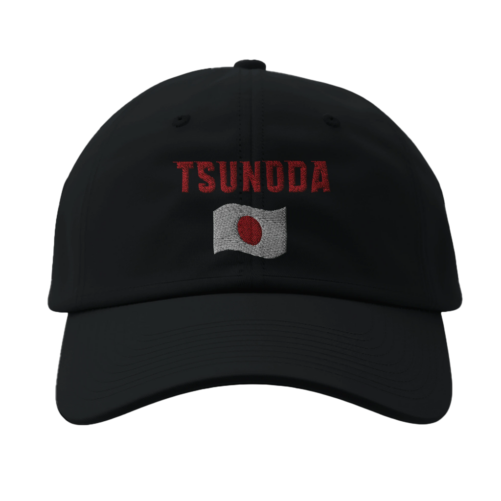 f111 merch black color Baseball-cap with tsunoda branding.