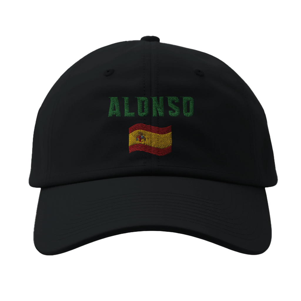 f111 merch black color baseball-cap with alonso branding.