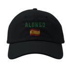 f111 merch black color baseball-cap with alonso branding.