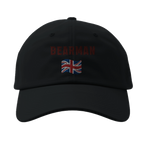 f111 merch black color baseball-cap with bearman branding.
