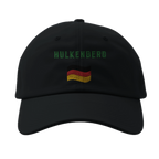 f111 merch black color baseball-cap with hulkenberg branding.
