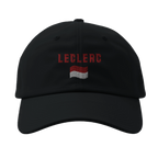 f111 merch black color baseball-cap with leclerc branding.