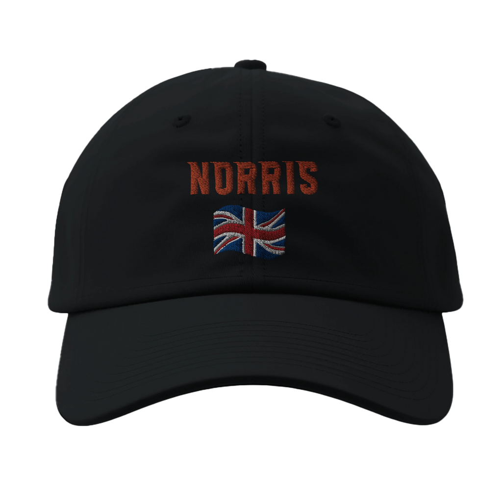 f111 merch black color baseball-cap with norris branding.