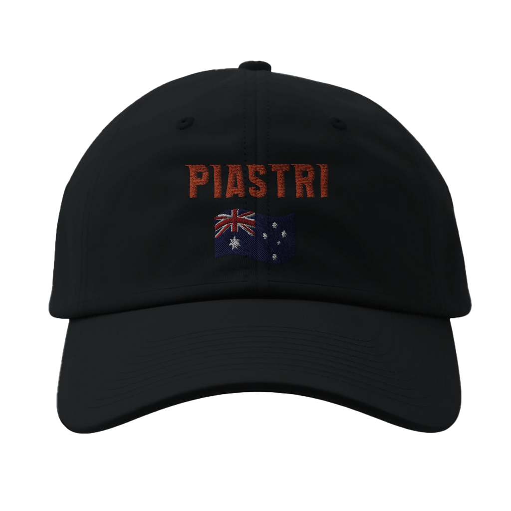 f111 merch black color baseball-cap with piastri branding.