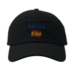 f111 merch black color baseball-cap with sainz branding.
