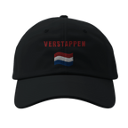 f111 merch black color baseball-cap with verstappen branding.