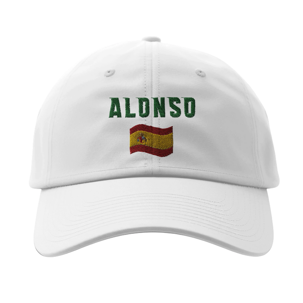 f111 merch white color baseball-cap with alonso branding.