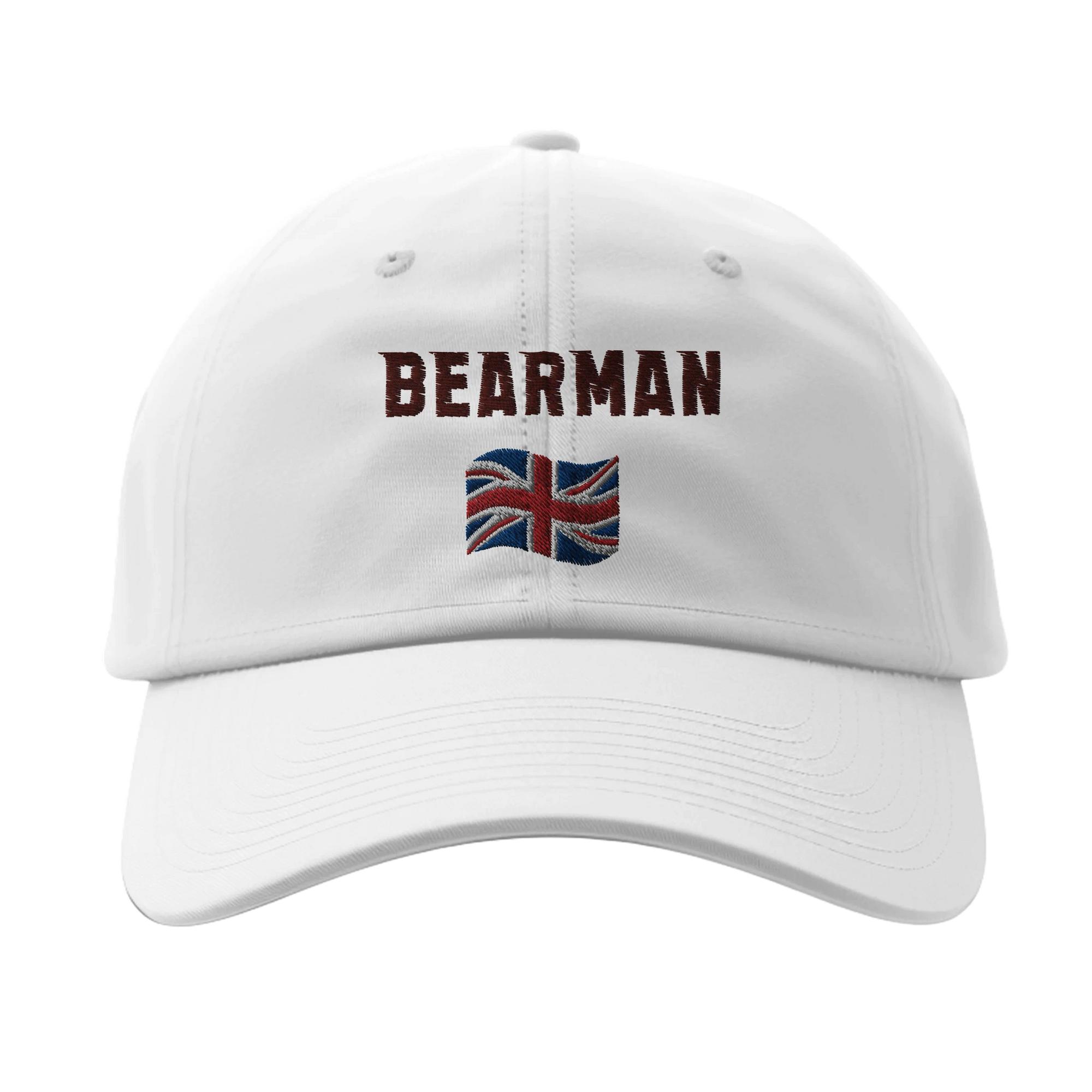 f111 merch white color baseball-cap with bearman branding.