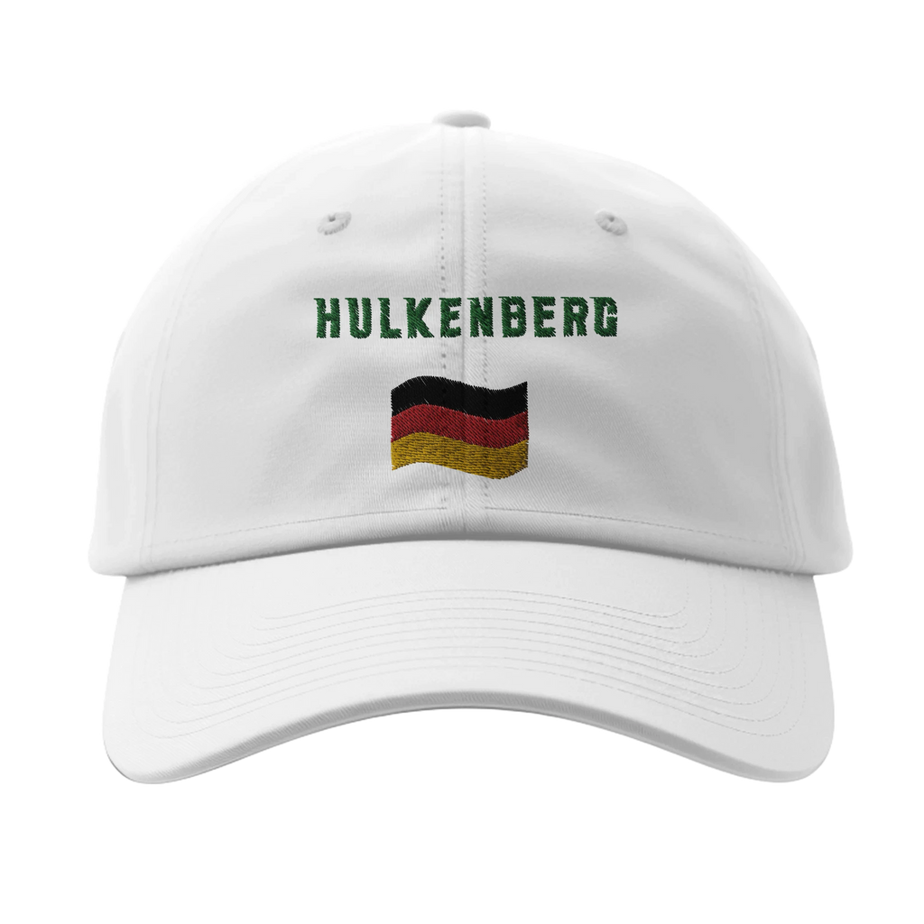 f111 merch white color baseball-cap with hulkenberg branding.