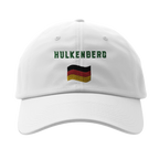 f111 merch white color baseball-cap with hulkenberg branding.