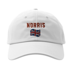 f111 merch white color baseball-cap with norris branding.