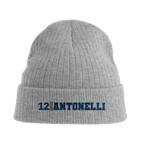 f111 merch light-grey-melange color beanie with antonelli branding.