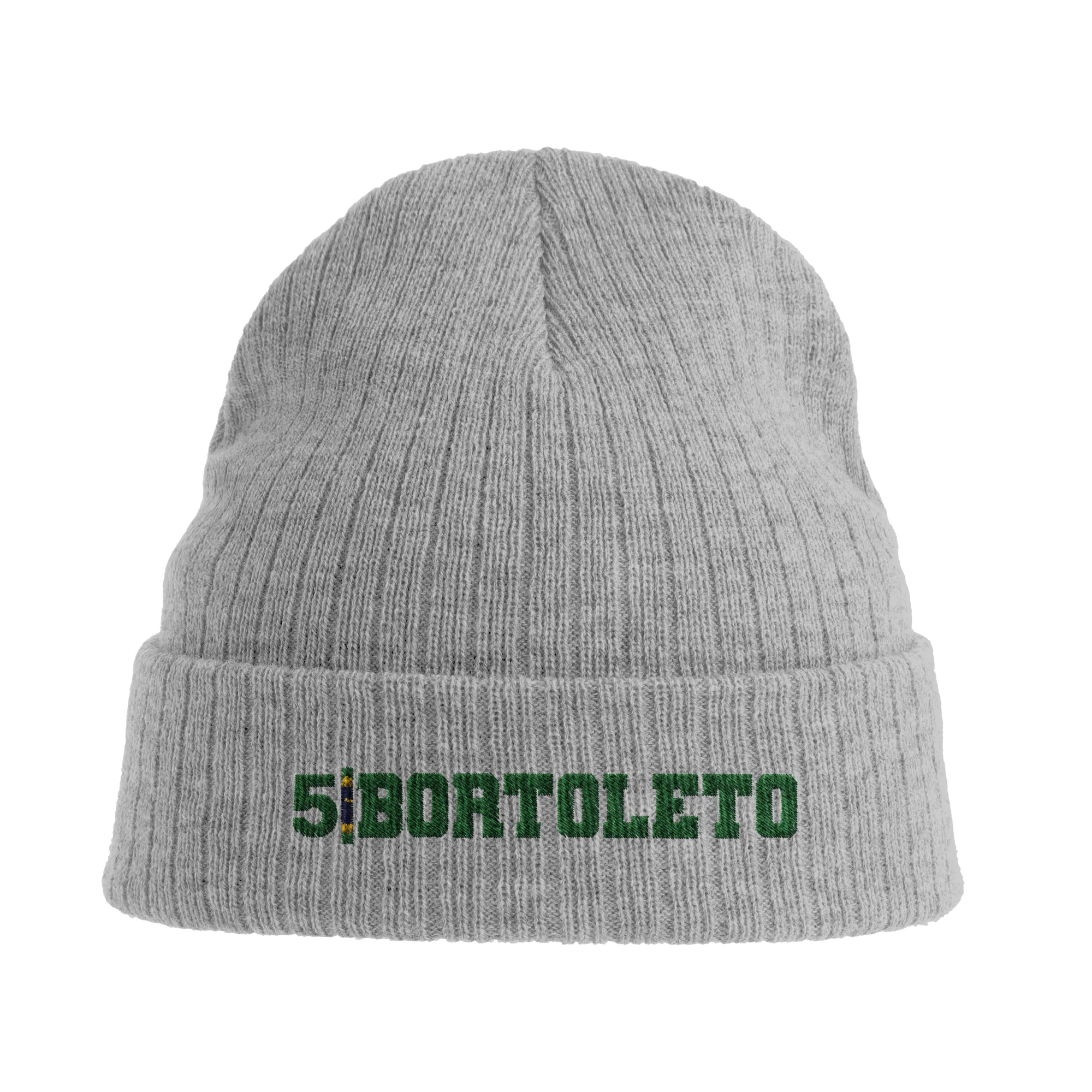 f111 merch light-grey-melange color beanie with bortoleto branding.