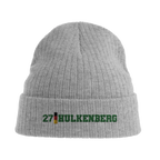 f111 merch light-grey-melange color beanie with hulkenberg branding.