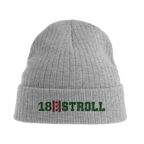 f111 merch light-grey-melange color beanie with stroll branding.