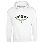 f111 merch arctic-white color hoodie with bortoleto branding.