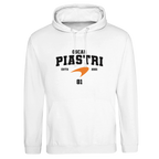 f111 merch arctic-white color hoodie with piastri branding.