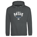 f111 merch charcoal color hoodie with sainz branding.