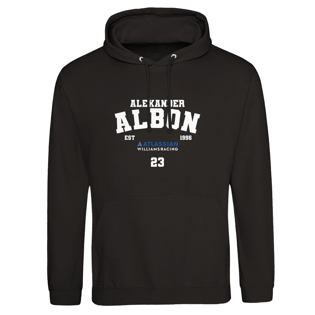 f111 merch deep-black color hoodie with albon branding.