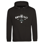 f111 merch deep-black color hoodie with antonelli branding.