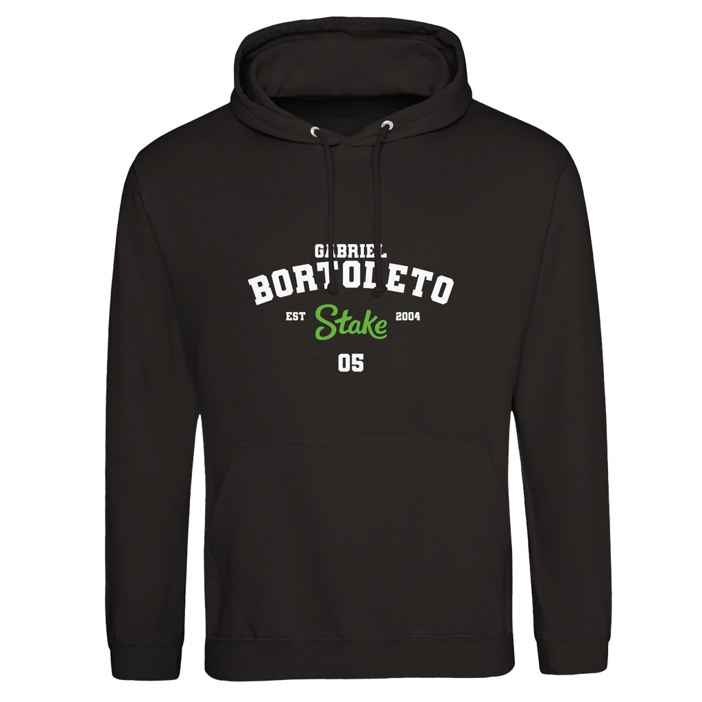 f111 merch deep-black color hoodie with bortoleto branding.