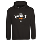 f111 merch deep-black color hoodie with norris branding.