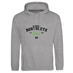 f111 merch heather-grey color hoodie with bortoleto branding.