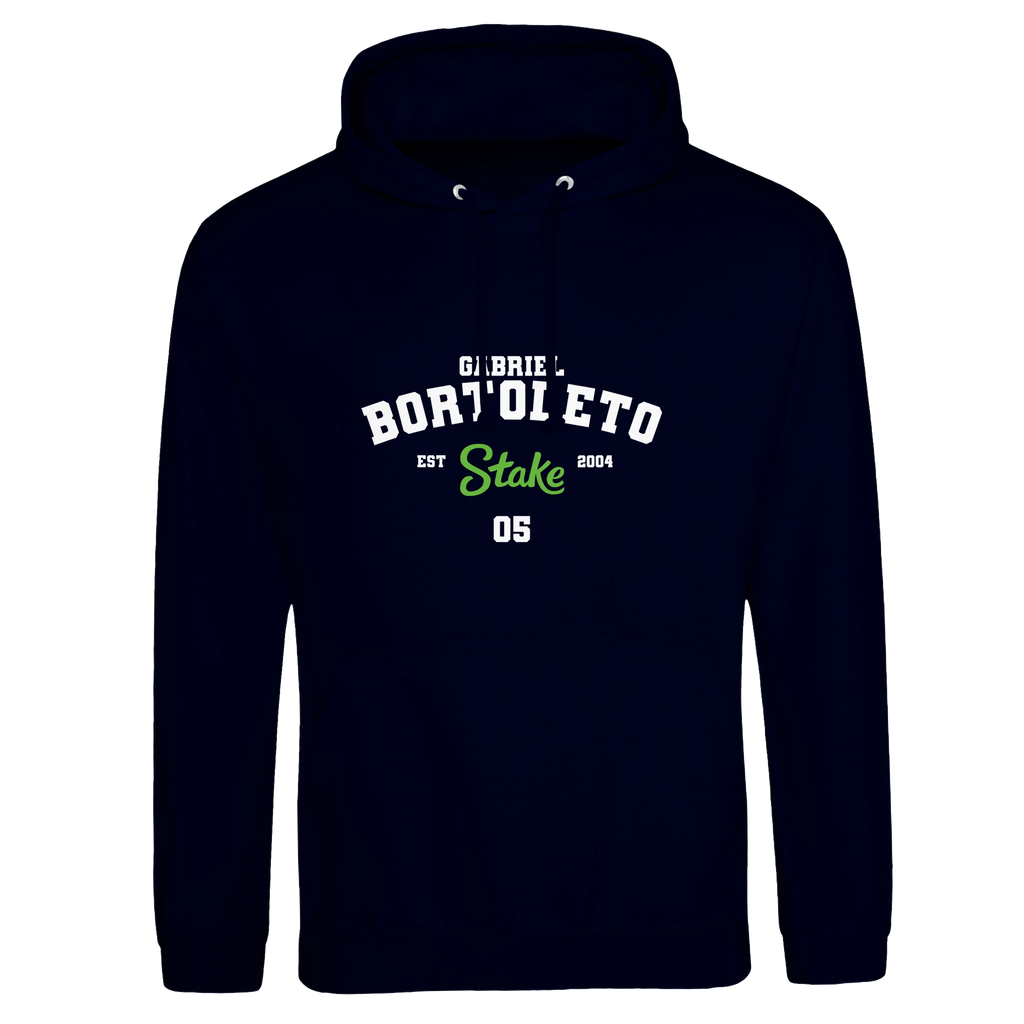 f111 merch oxford-navy color hoodie with bortoleto branding.