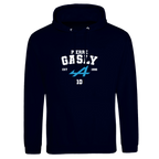 f111 merch oxford-navy color hoodie with gasly branding.