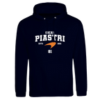 f111 merch oxford-navy color hoodie with piastri branding.