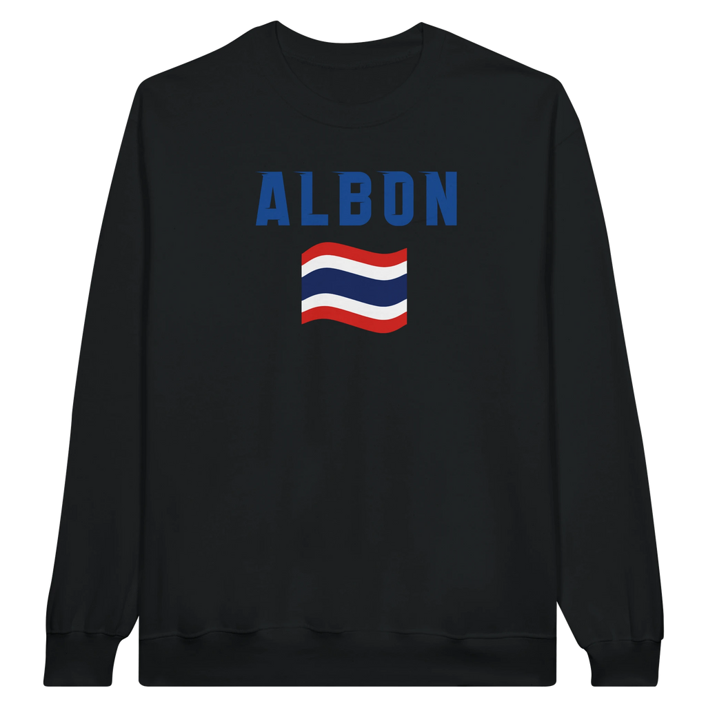 f111 merch black color sweatshirt1 with alex-albon branding.