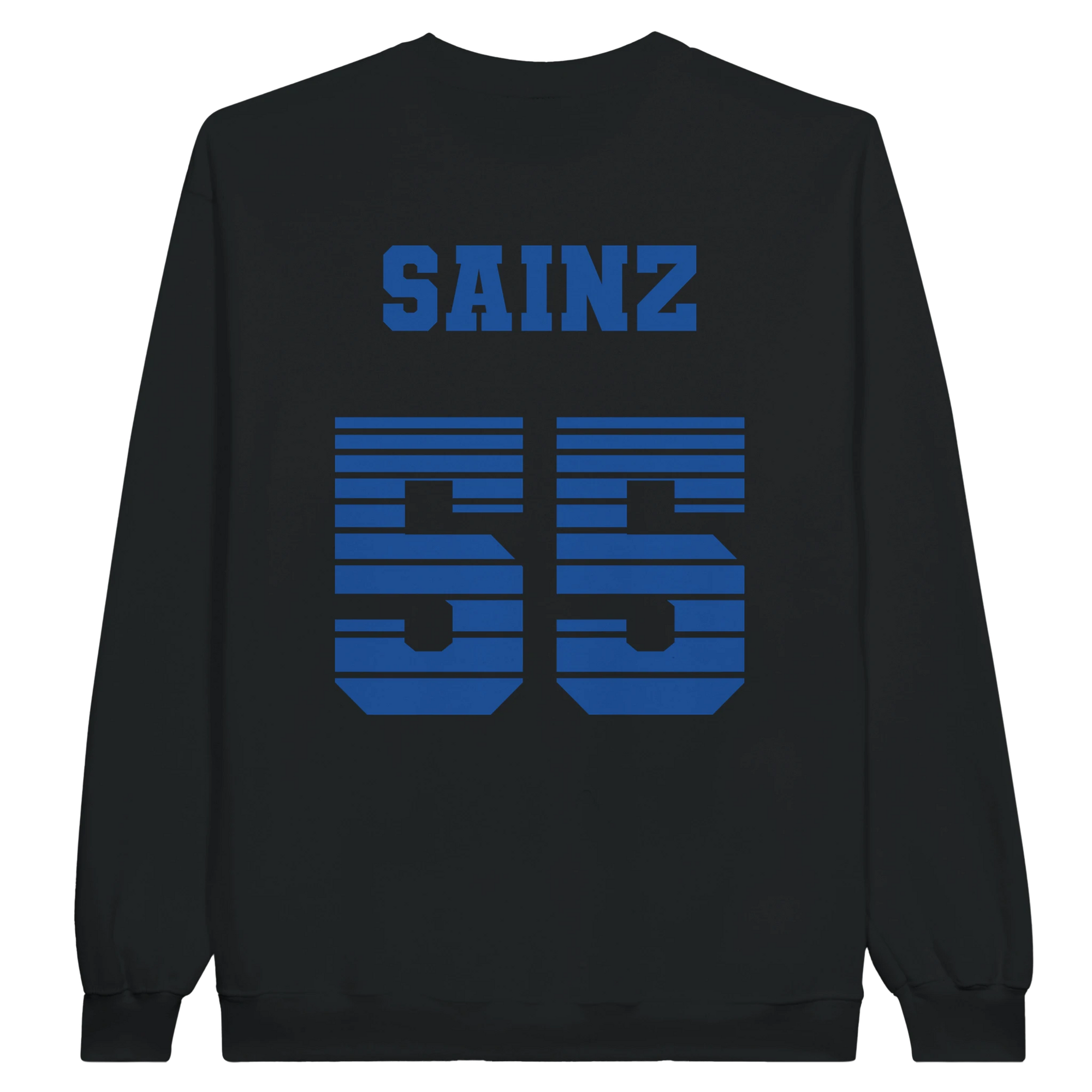 f111 merch black color sweatshirt1 with carlos-sainz branding.