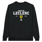 f111 merch black color sweatshirt1 with charles-leclerc branding.