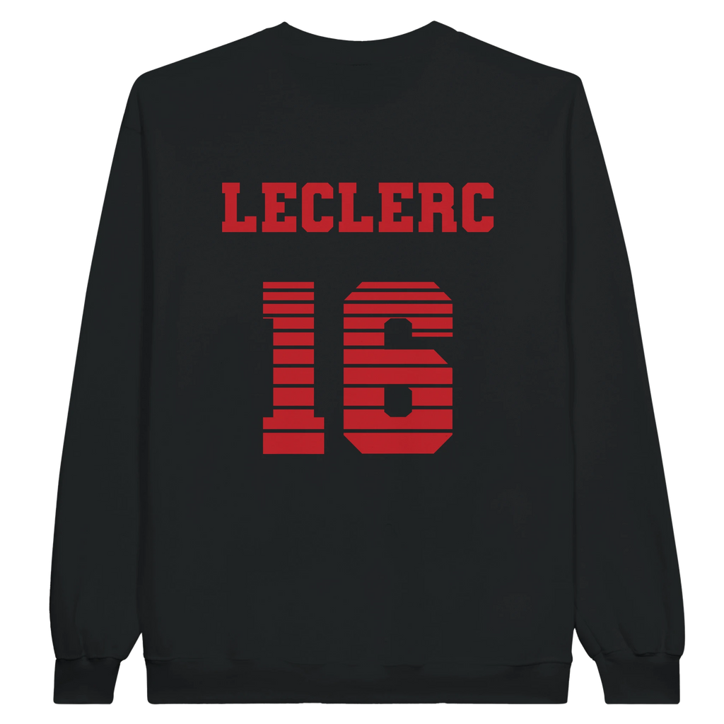 f111 merch black color sweatshirt1 with charles-leclerc branding.
