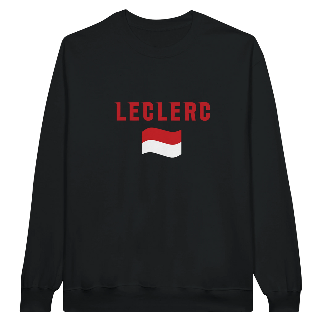 f111 merch black color sweatshirt1 with charles-leclerc branding.