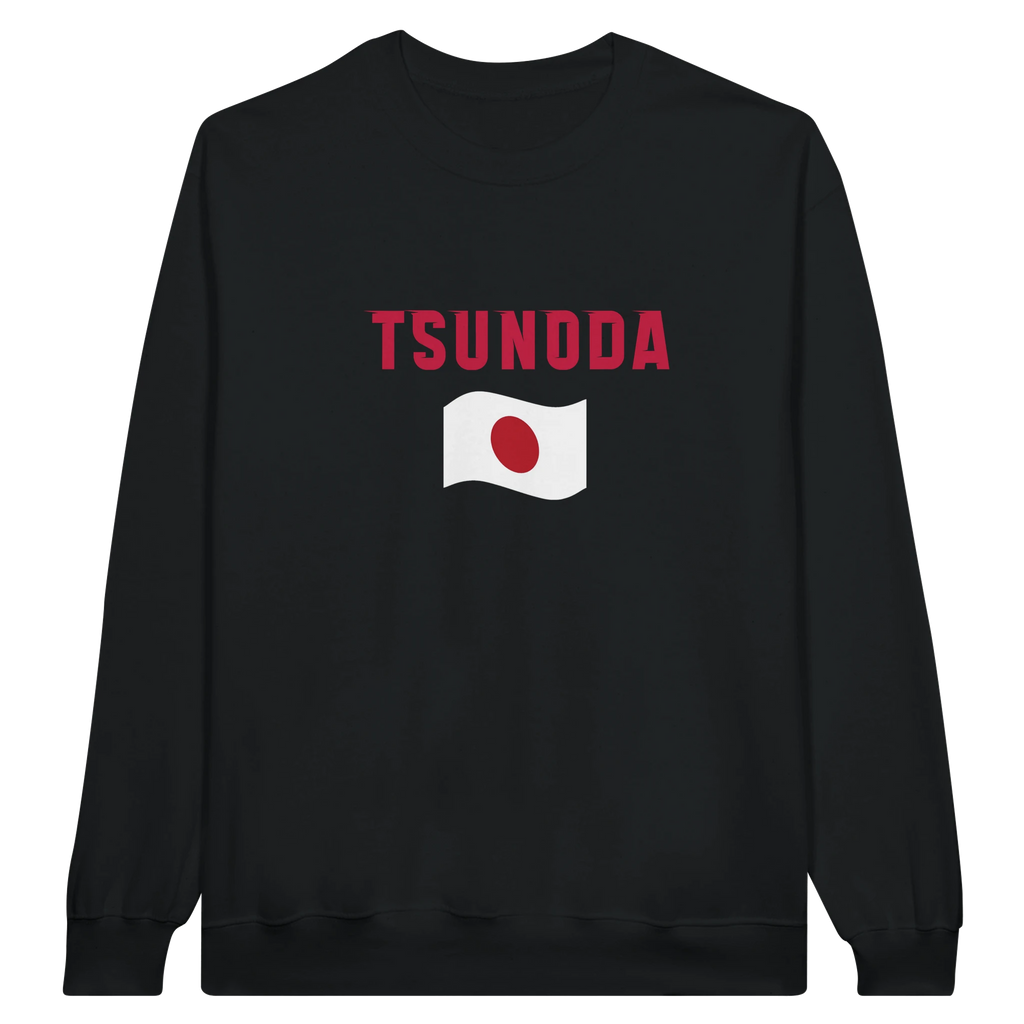 f111 merch black color sweatshirt1 with yuki-tsunoda branding.