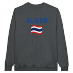 f111 merch charcoal color sweatshirt1 with alex-albon branding.