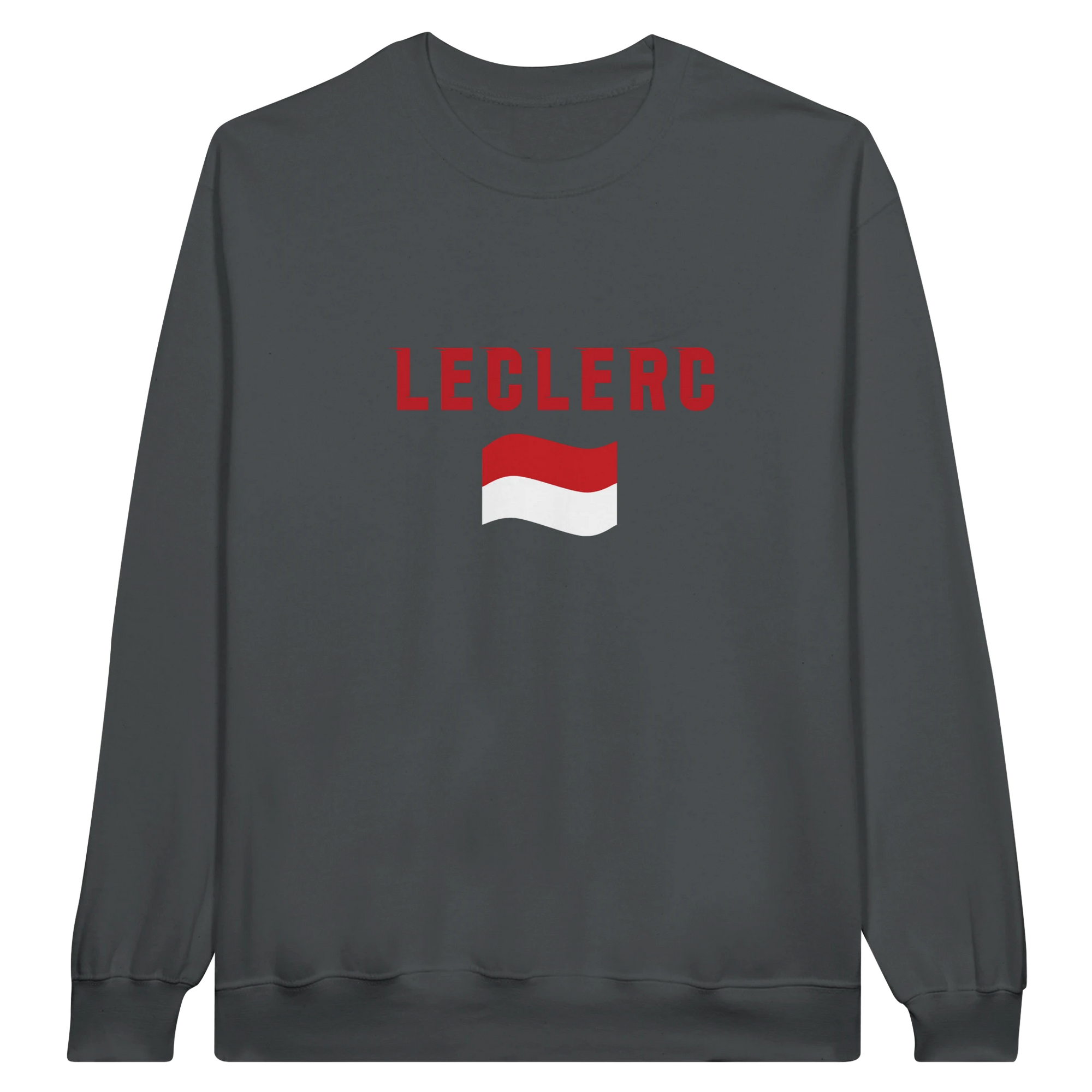 f111 merch charcoal color sweatshirt1 with charles-leclerc branding.