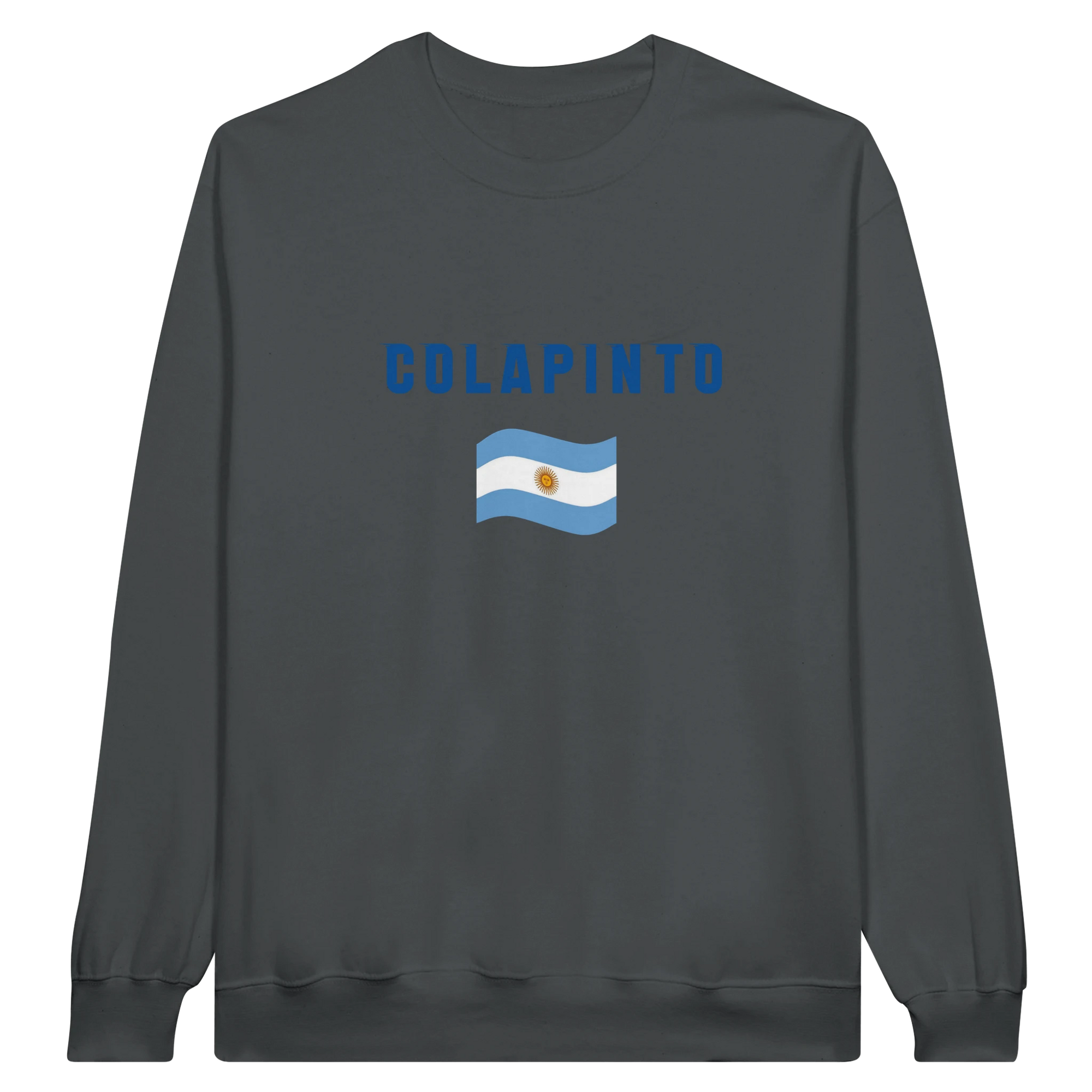 f111 merch charcoal color sweatshirt1 with franco-colapinto branding.