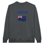 f111 merch charcoal color sweatshirt1 with liam-lawson branding.