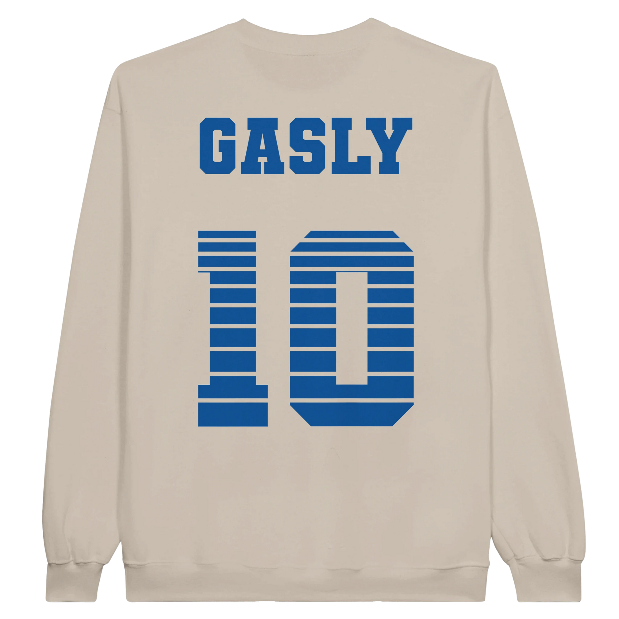 f111 merch charcoal color sweatshirt1 with pierre-gasly branding.