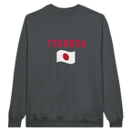 f111 merch charcoal color sweatshirt1 with yuki-tsunoda branding.